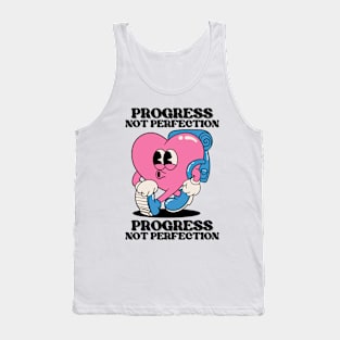 Progress, Not Perfection. Motivational and Inspirational Quotes, Inspirational quotes for work, Colorful, Vintage Retro Tank Top